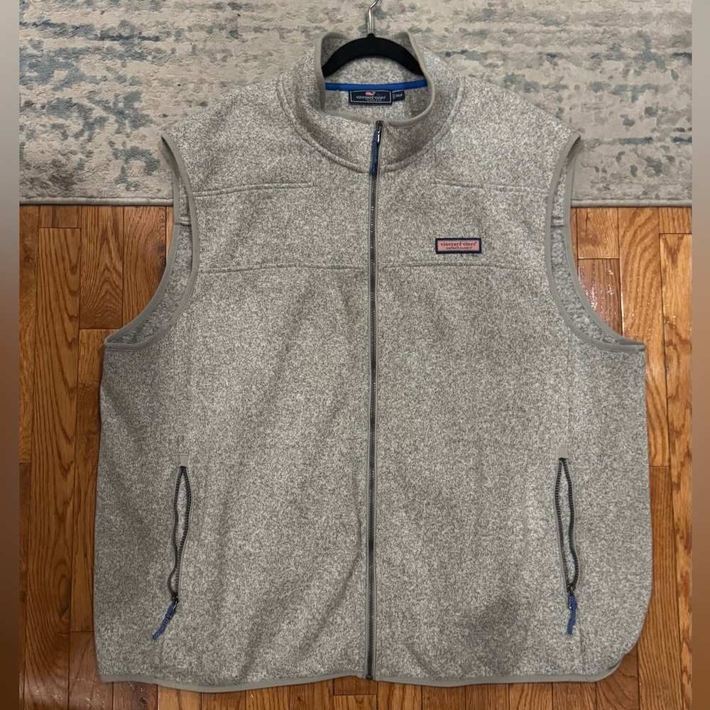 Vineyard Vines 3XB Heather Grey Fleece Vest Big and Tall